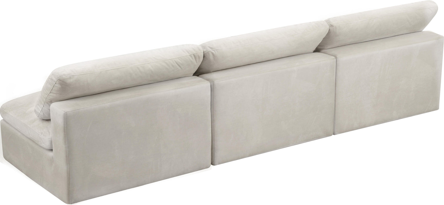 Cozy Cream Velvet Cloud Modular Armless Sofa