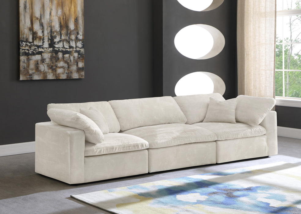 Cozy Cream Velvet Cloud Modular Sofa