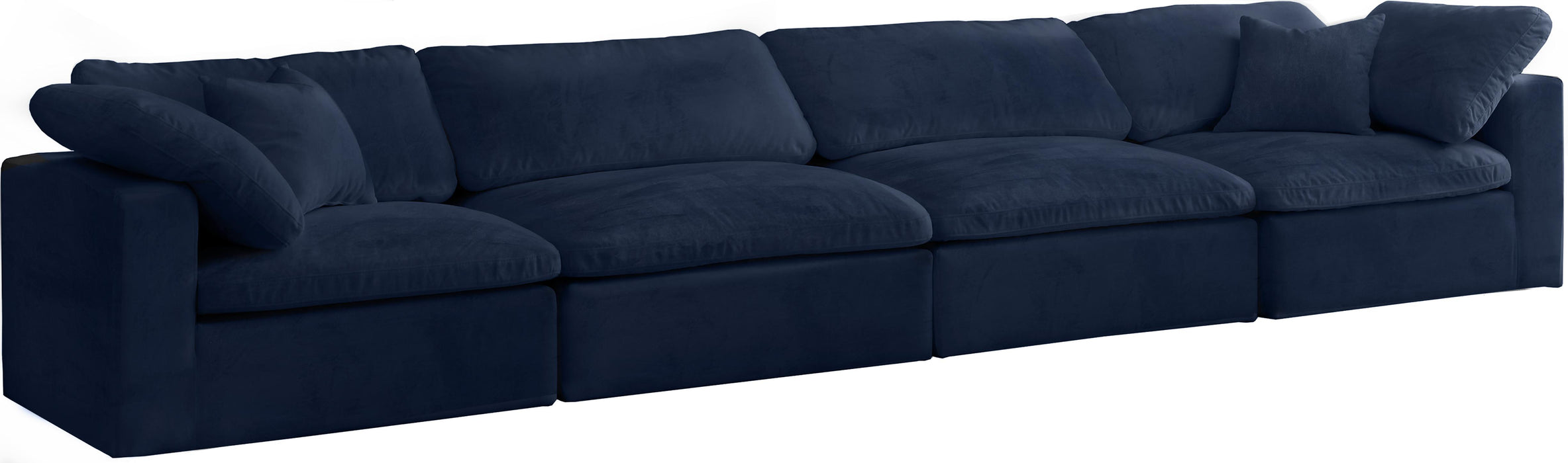 Cozy Navy Velvet Cloud Modular Sofa