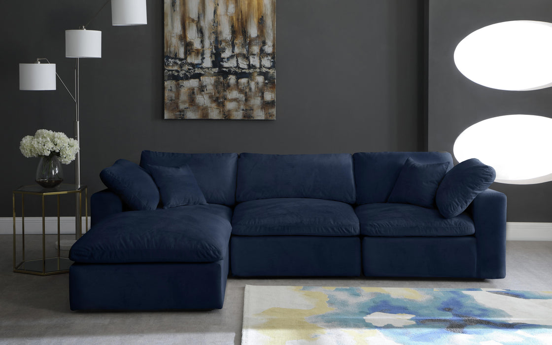 Cozy Navy Velvet Cloud Modular Sectional