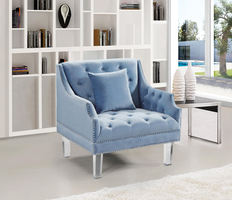 Roxy Sky Blue Velvet Chair