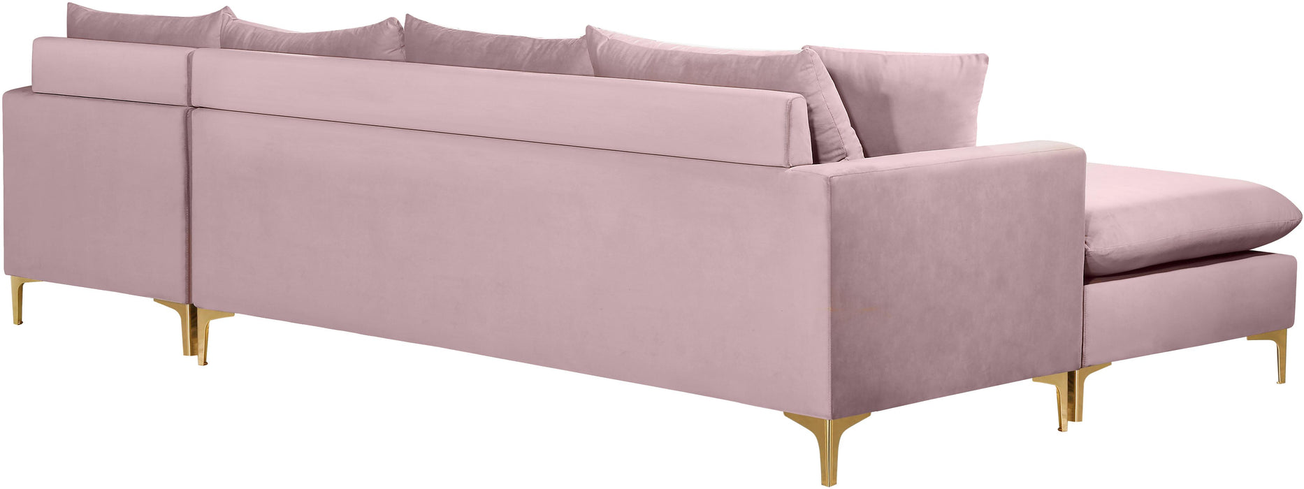 Naomi Pink Velvet 2pc. Reversible Sectional