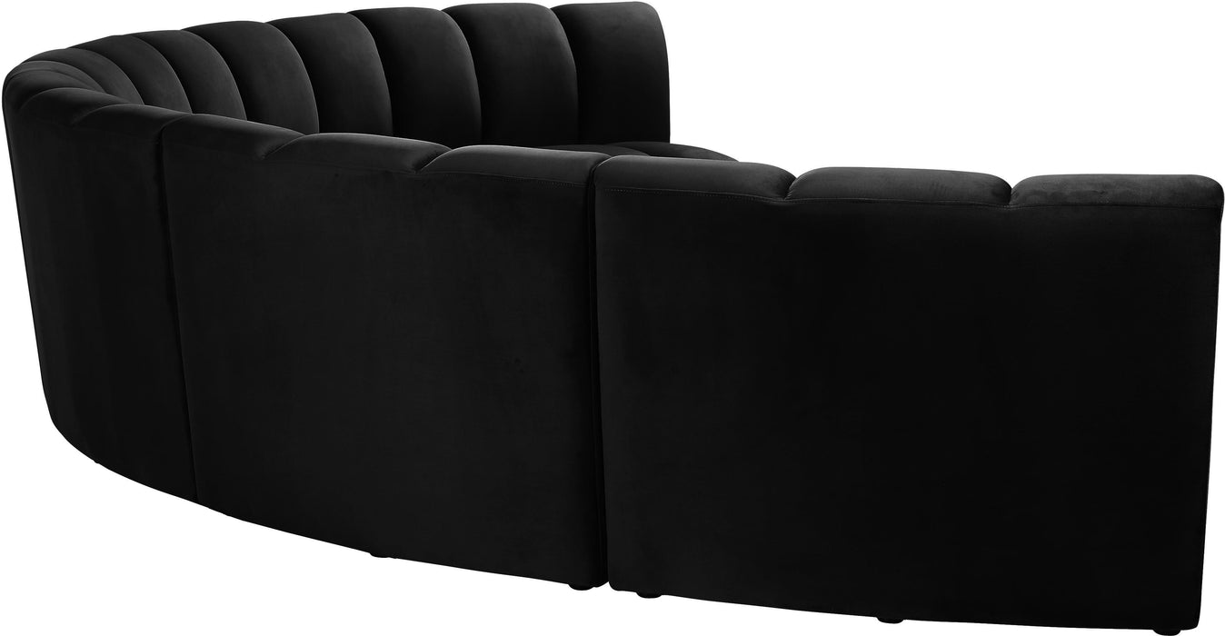 Infinity Black Velvet 6pc. Modular Sectional