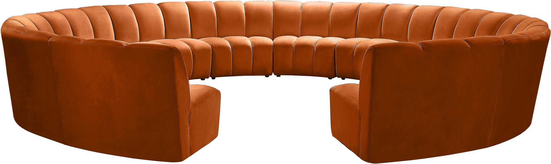 Infinity Cognac Velvet 12pc. Modular Sectional