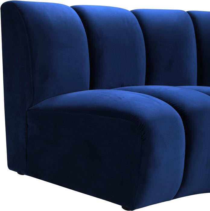 Infinity Navy Velvet 10pc. Modular Sectional