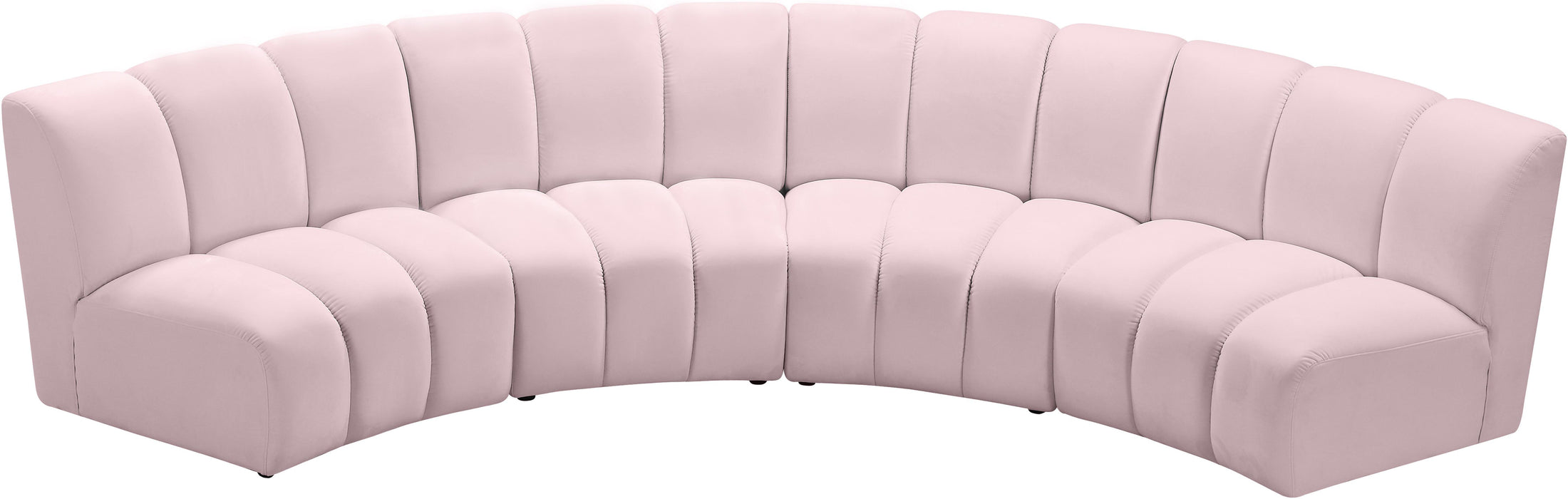 Infinity Pink Velvet 4pc. Modular Sectional