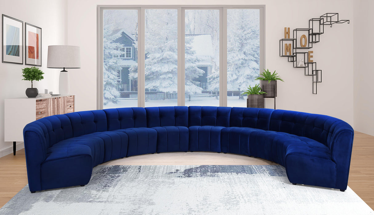 Limitless Navy Velvet 10pc. Modular Sectional