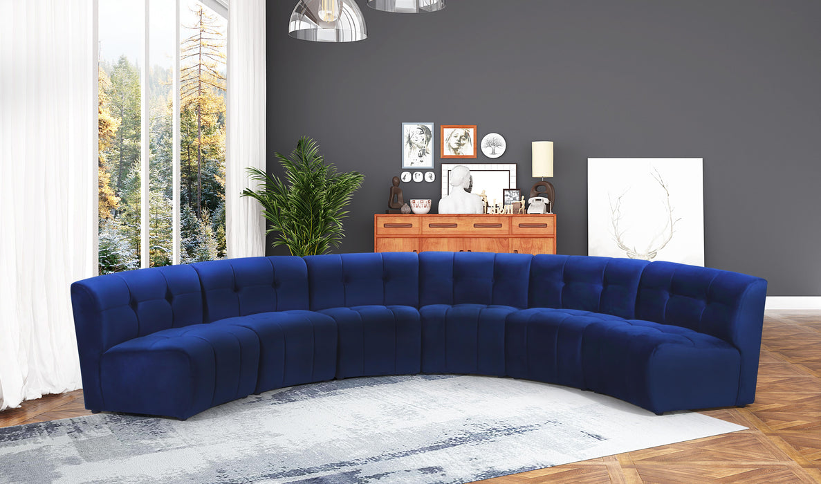 Limitless Navy Velvet 6pc. Modular Sectional