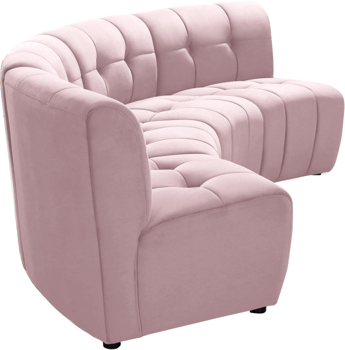 Limitless Pink Velvet 4pc. Modular Sectional