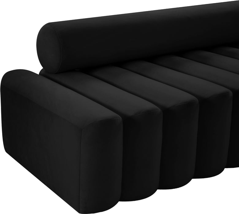 Melody Black Velvet Loveseat