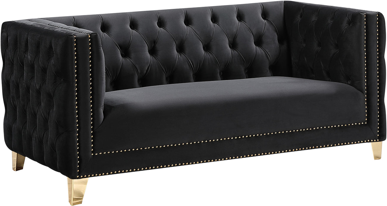 Michelle Black Velvet Loveseat image