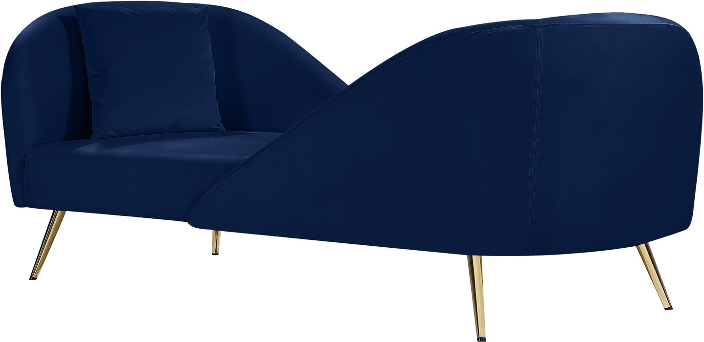 Nolan Navy Velvet Chaise