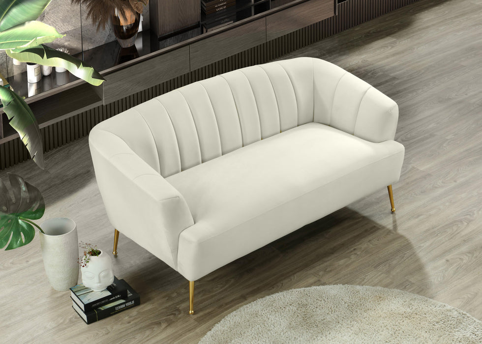 Tori Cream Velvet Loveseat