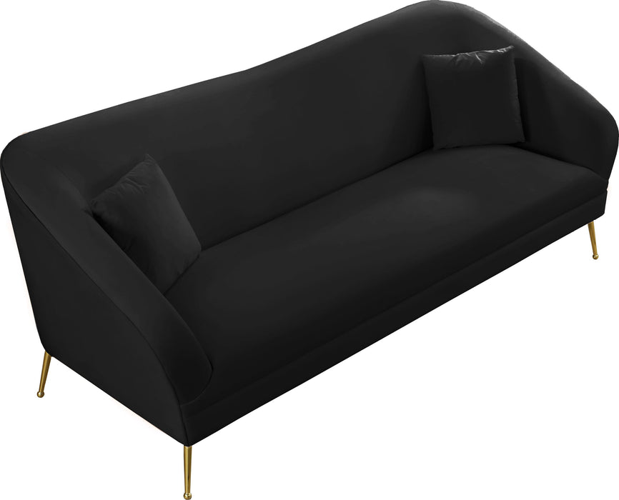 Hermosa Black Velvet Sofa