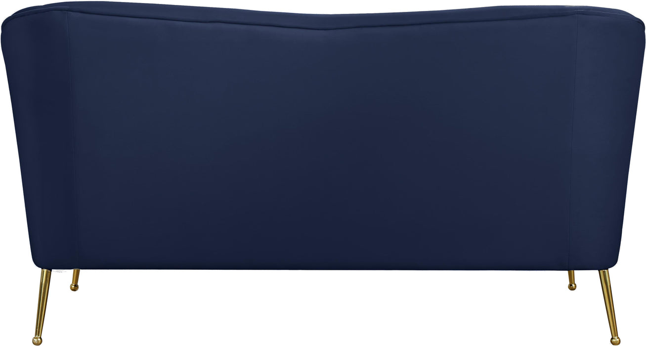 Hermosa Navy Velvet Loveseat