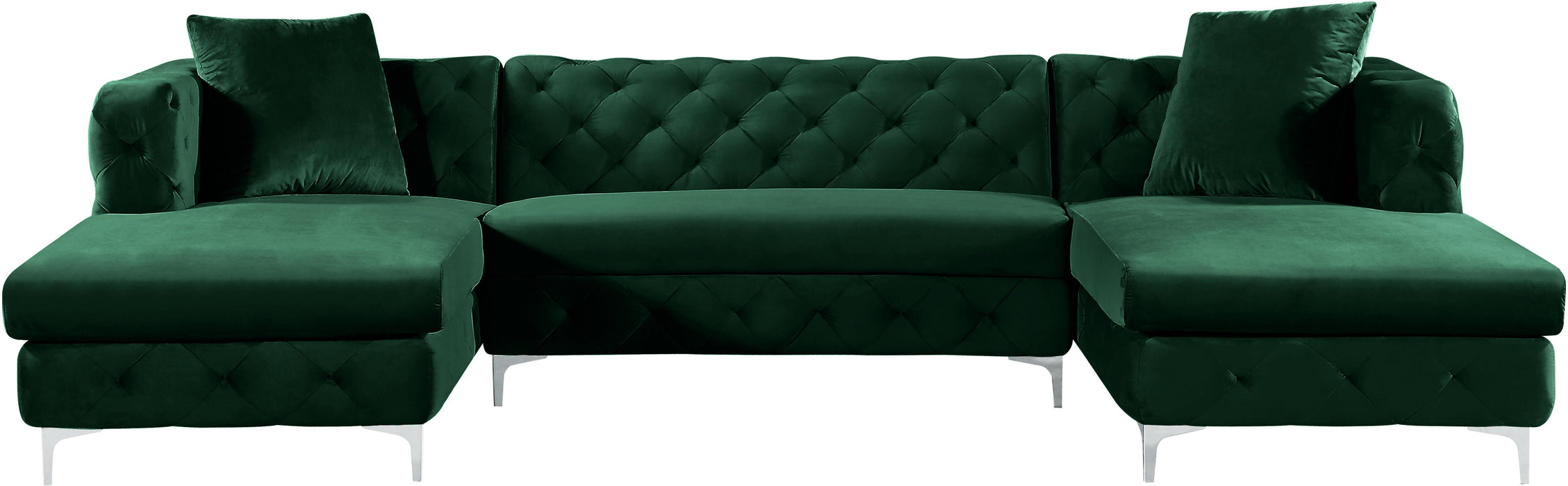 Gail Green Velvet 3pc. Sectional