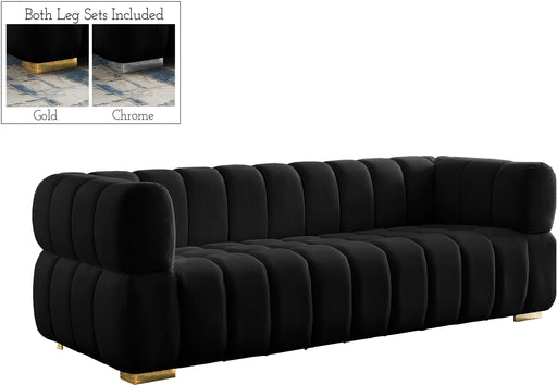 Gwen Black Velvet Sofa image