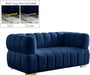 Gwen Navy Velvet Loveseat image