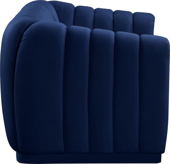 Dixie Navy Velvet Loveseat