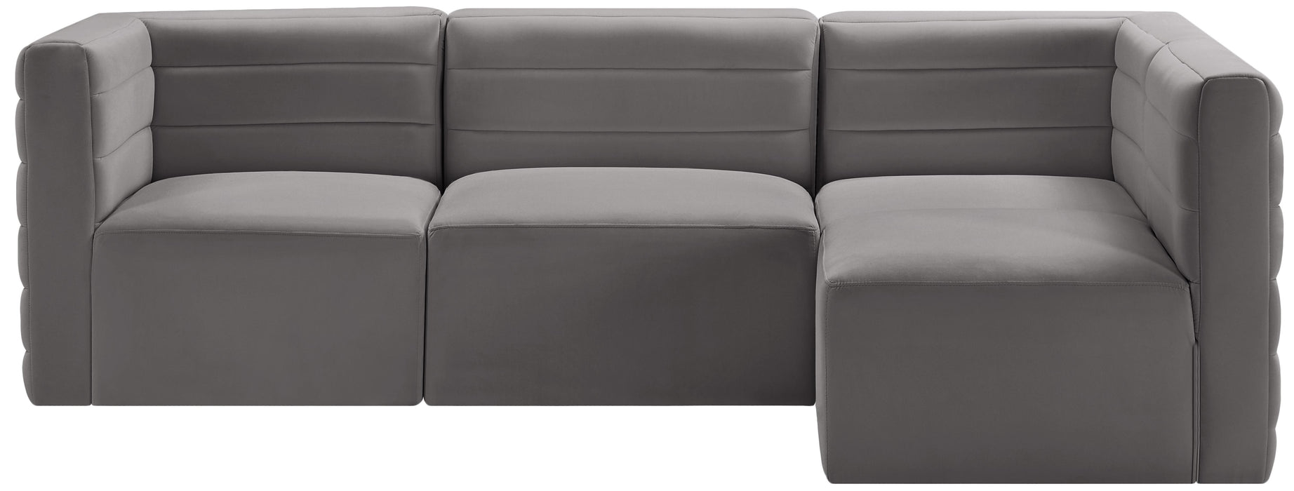 Quincy Grey Velvet Modular Sectional