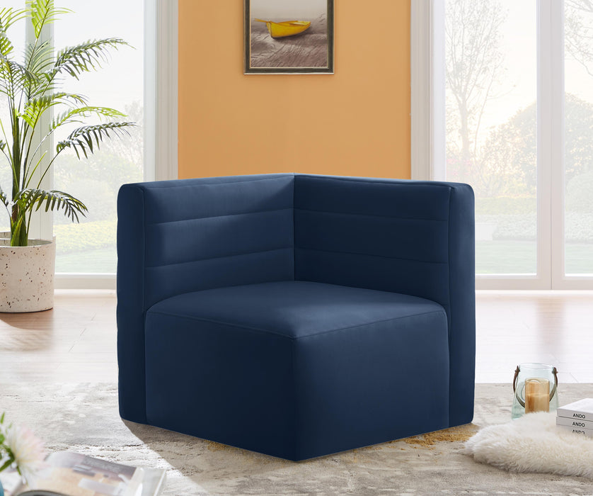 Quincy Navy Velvet Modular Corner Chair