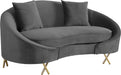 Serpentine Grey Velvet Loveseat image