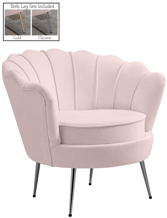 Gardenia Pink Velvet Chair