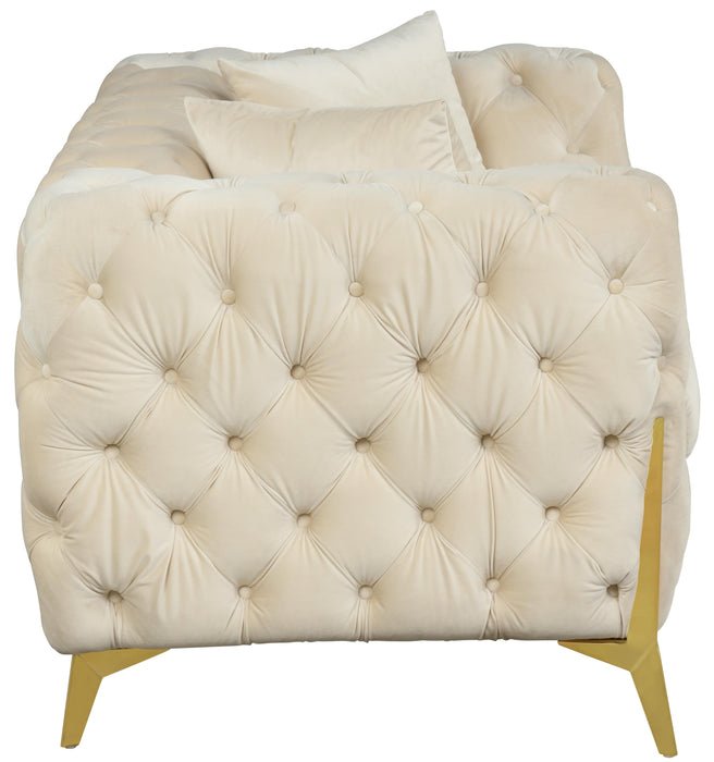 Kingdom Cream Velvet Loveseat