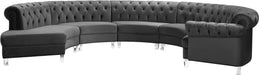 Anabella Grey Velvet 5pc. Sectional image