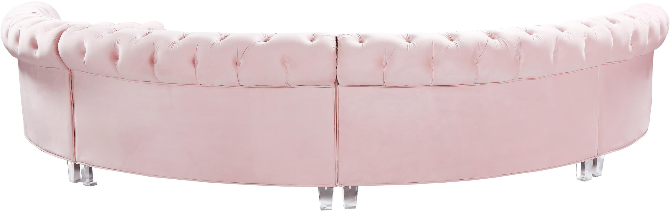 Anabella Pink Velvet 4pc. Sectional