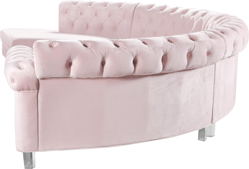 Anabella Pink Velvet 4pc. Sectional