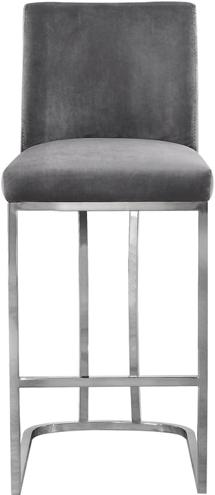 Heidi Grey Velvet Stool