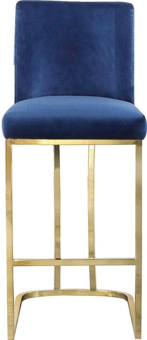 Heidi Navy Velvet Stool