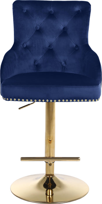 Claude Navy Velvet Adjustable Stool