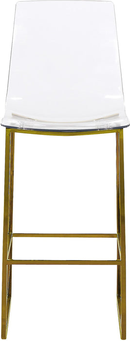 Lumen Gold Metal/Lucite Polycarbonate Stool