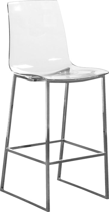 Lumen Chrome Metal/Lucite Polycarbonate Stool