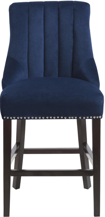 Oxford Navy Velvet Stool