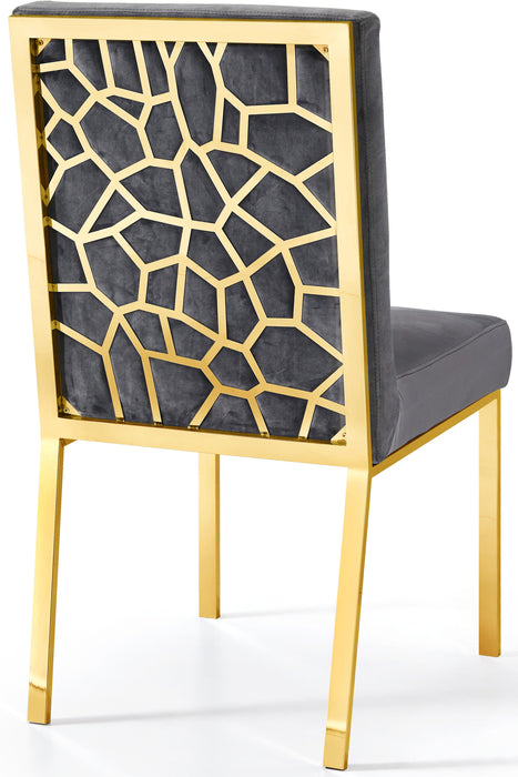 Opal Grey Velvet Dining Chair