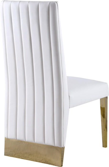 Porsha White Faux Leather Dining Chair