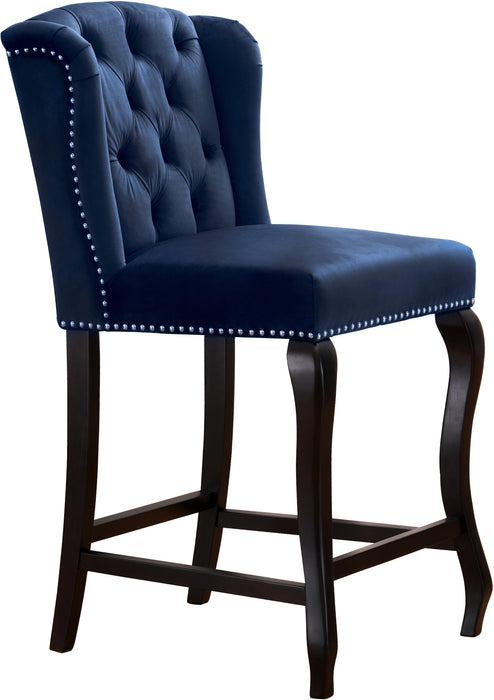 Suri Navy Velvet Stool