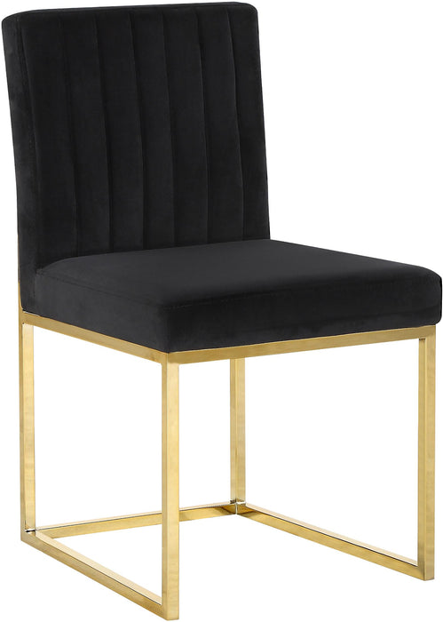 Giselle Black Velvet Dining Chair