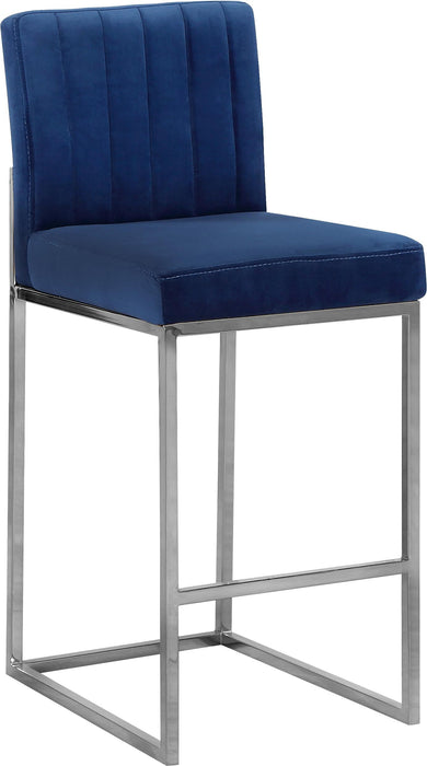 Giselle Navy Velvet Stool