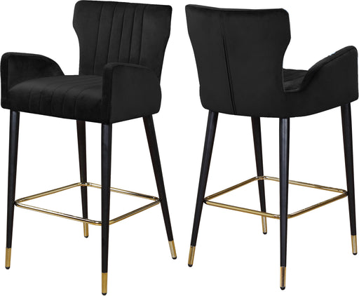 Luxe Black Velvet Stool image