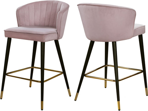 Cassie Pink Velvet Stool image