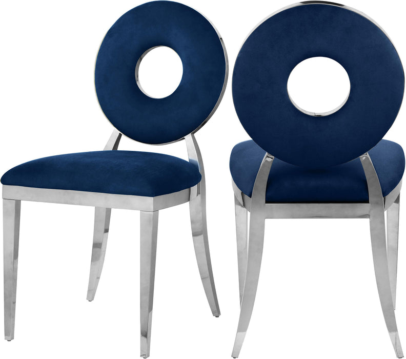 Carousel Navy Velvet Dining Chair