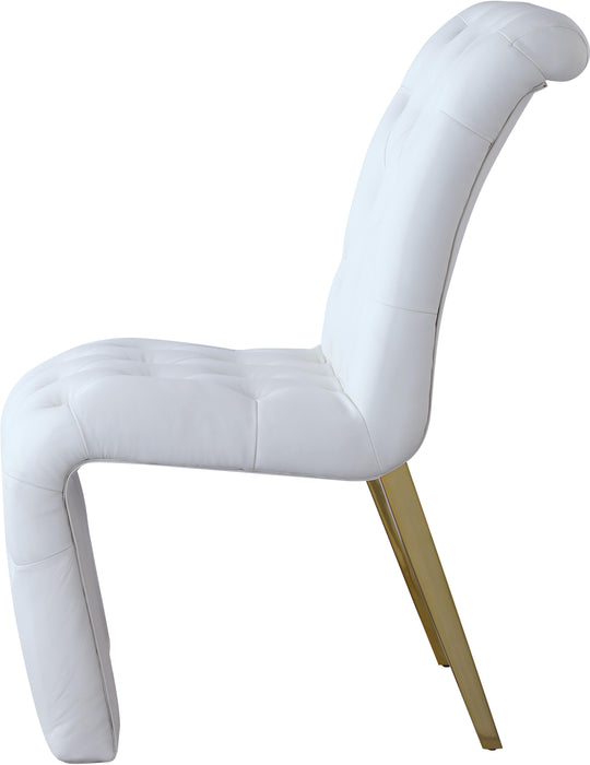 Curve White Faux Leather Dining Chair