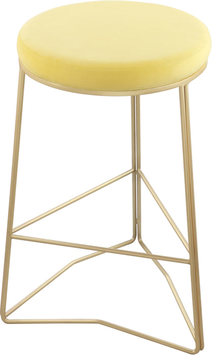 Tres Yellow Velvet Counter Stool image