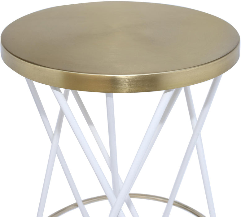 Mercury White / Gold Bar Stool