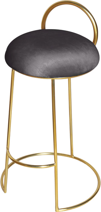 Ring Grey Velvet Counter Stool