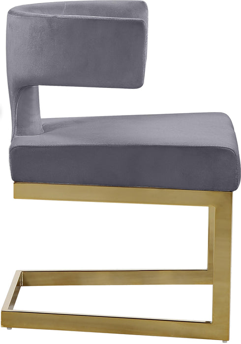 Alexandra Grey Velvet Dining Chair